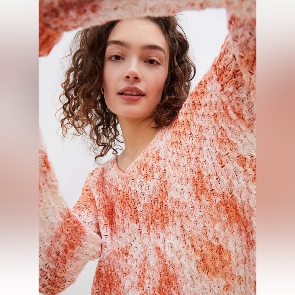 Anthropologie Pilcro Christian V-Neck Sweater Chunky Pullover Knit W1990 Sz S - Picture 4 of 12
